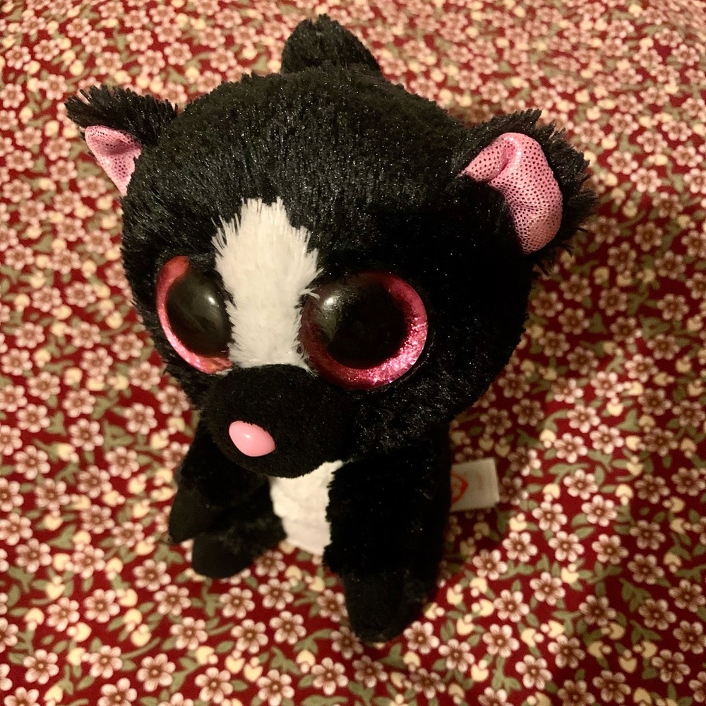 TY Beanie Boos - FLORA the Skunk (Glitter Eyes) Small 6" Plush - Picture 8 of 12